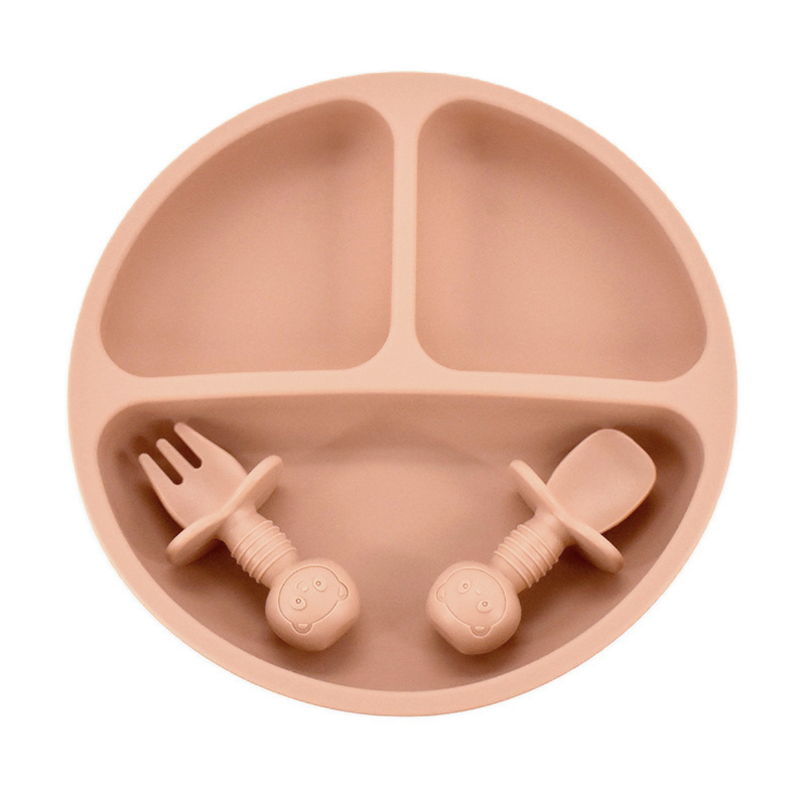 SILICONE SUCTION PLATE WITH SPOON
