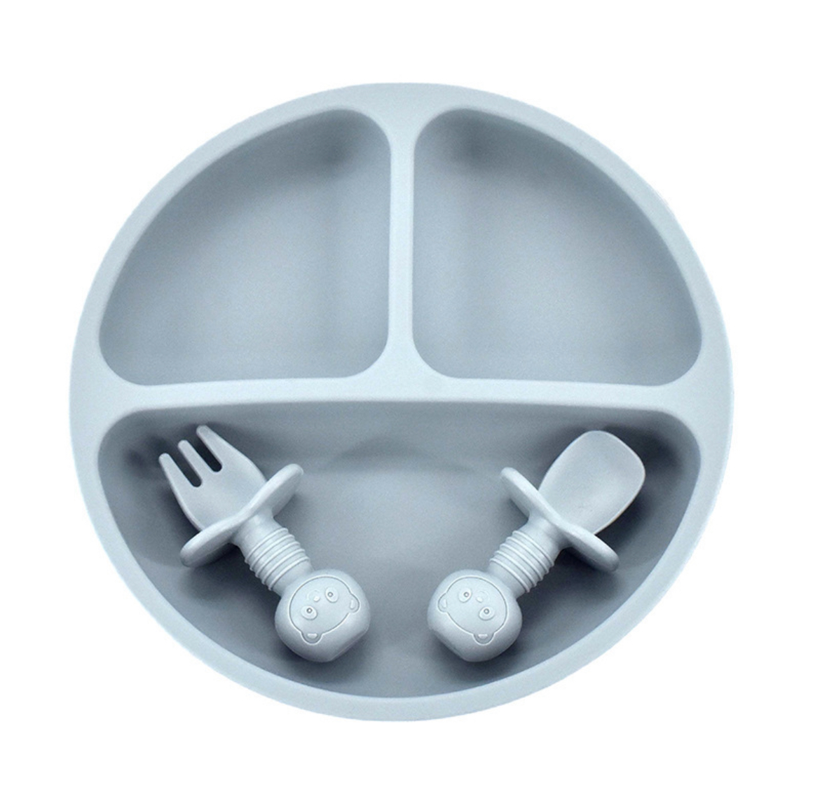 SILICONE SUCTION PLATE WITH SPOON