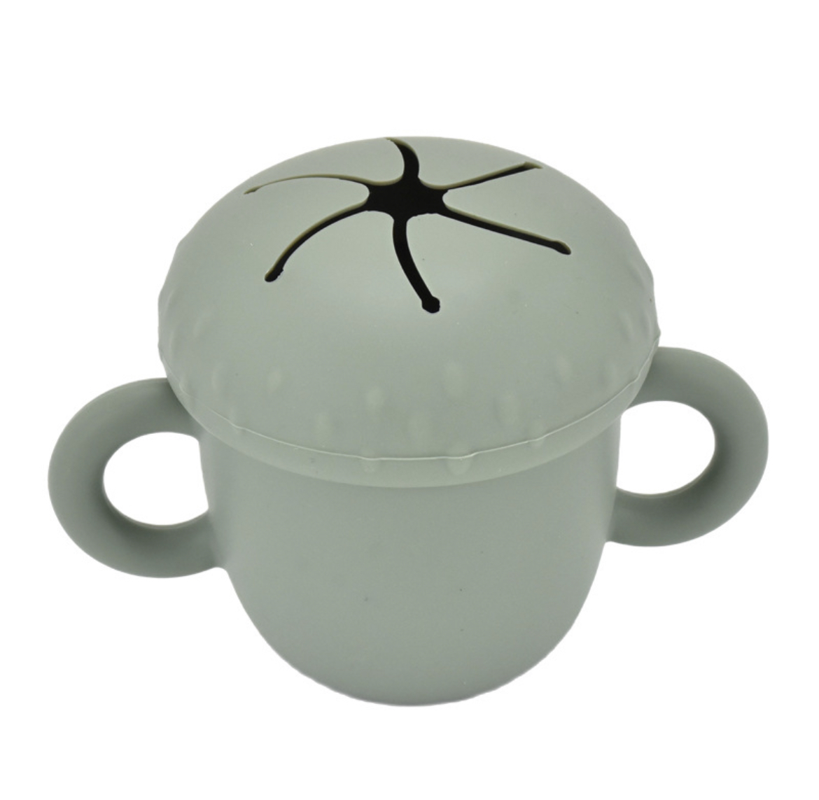 SILICONE SNACK CUP WITH HANDLE